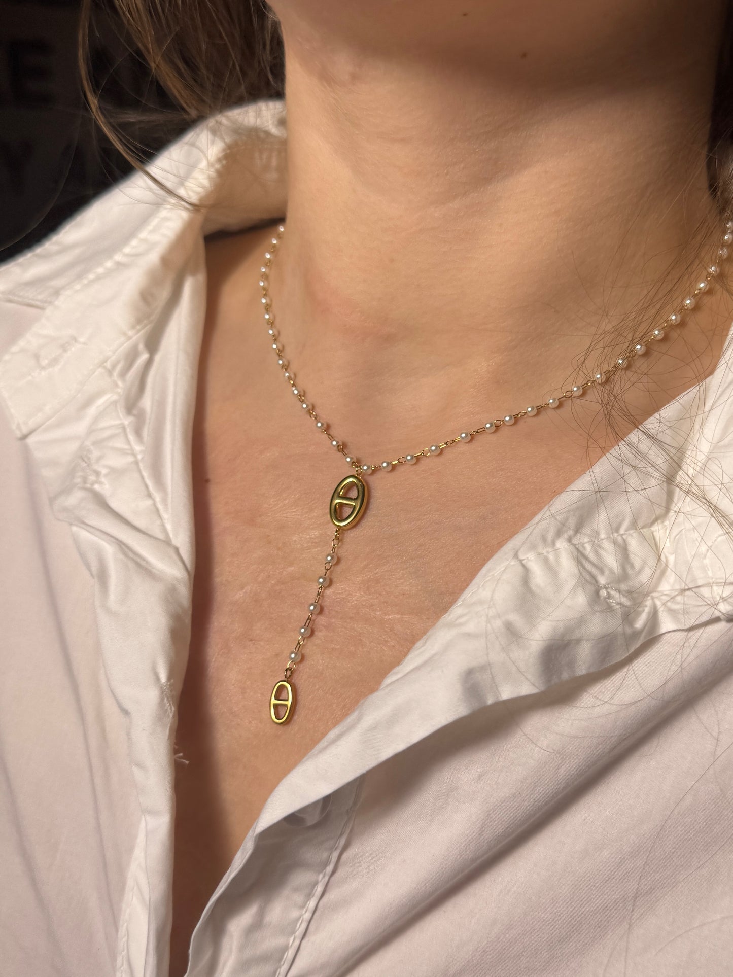 Collier Y - perles ARSENAL