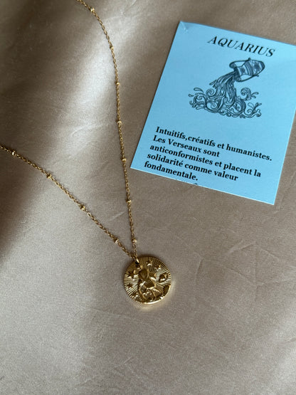 Collier doré signes astrologiques - ASTRO