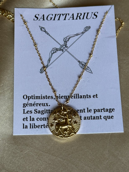 Collier doré signes astrologiques - ASTRO