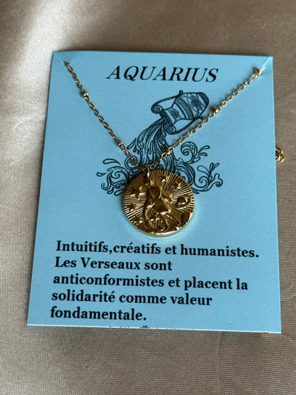 Collier doré signes astrologiques - ASTRO