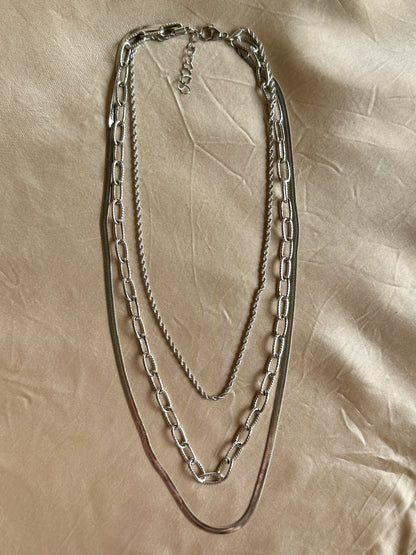 Collier multirang argenté - HARMONY