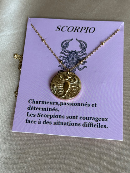 Collier doré signes astrologiques - ASTRO