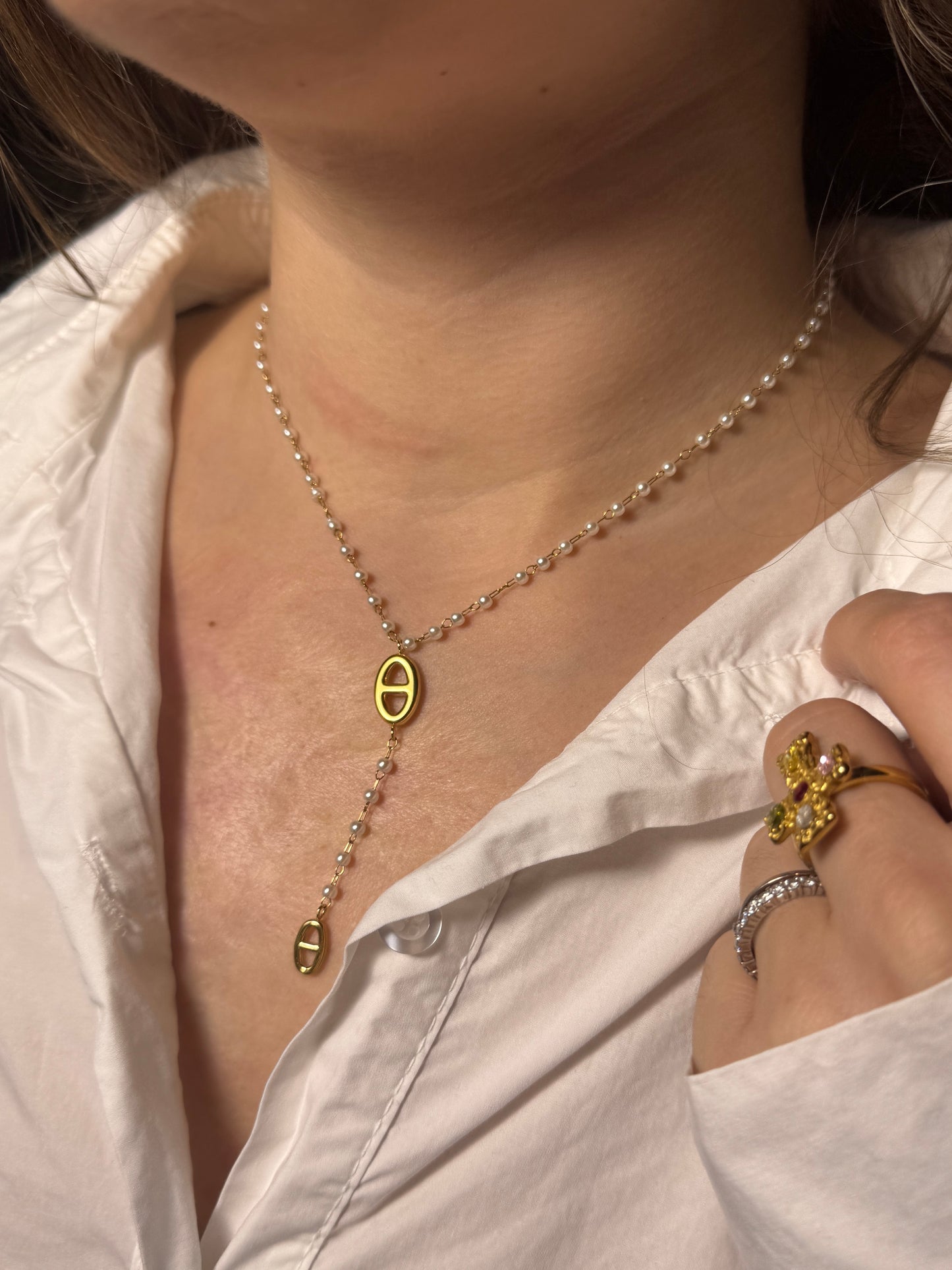 Collier Y - perles ARSENAL