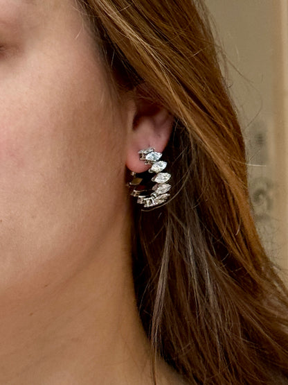 Boucles d'oreilles DIAMS argenté