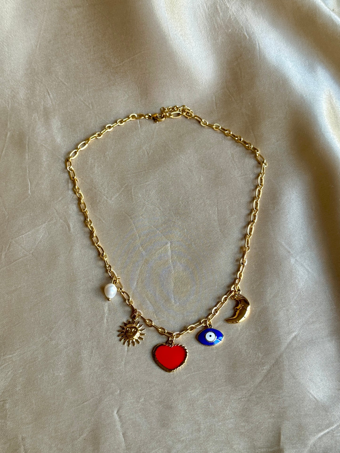 Collier breloques coeur - AMANDINE