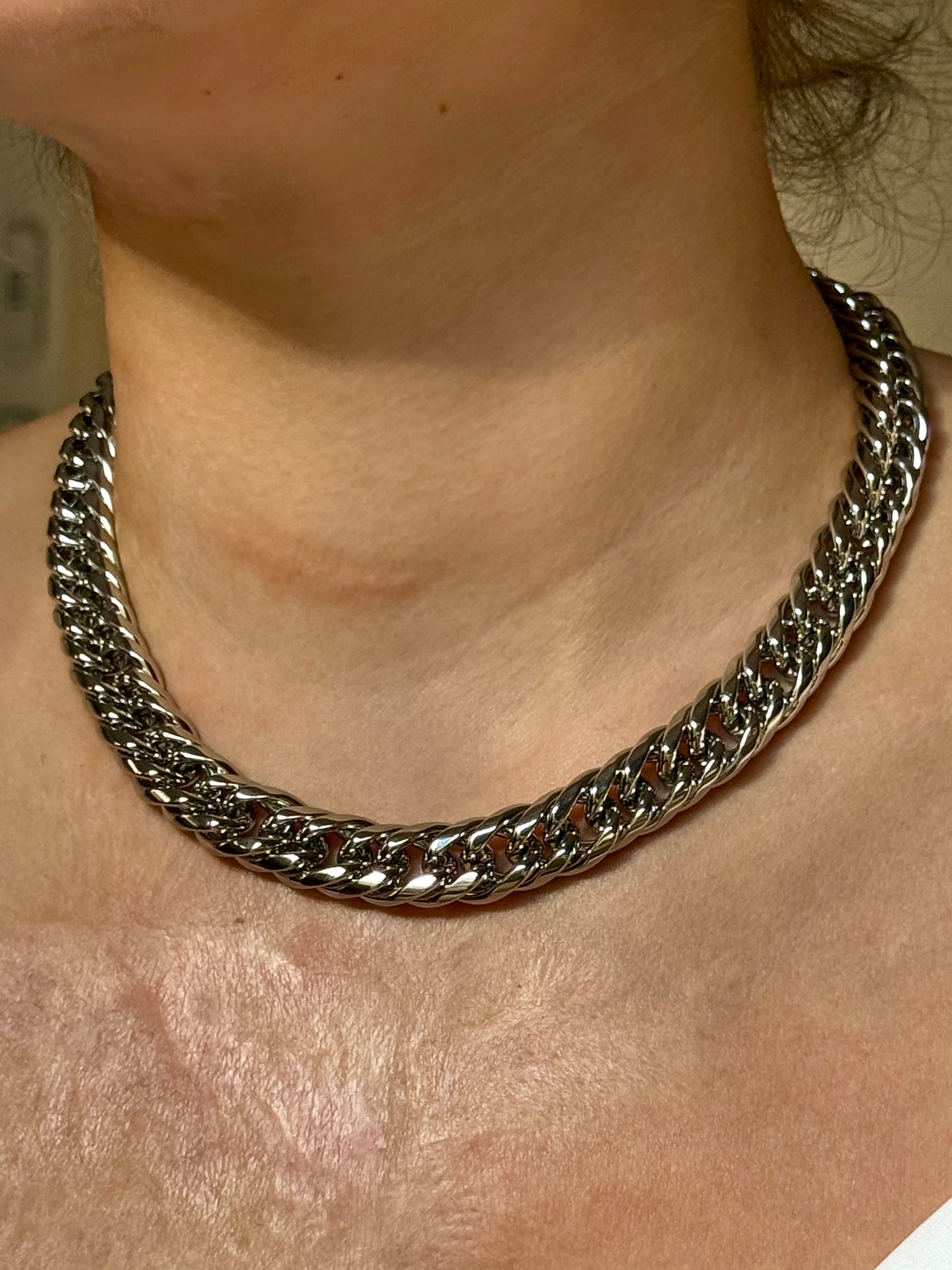 Collier argenté maxi chaînes - FAITH